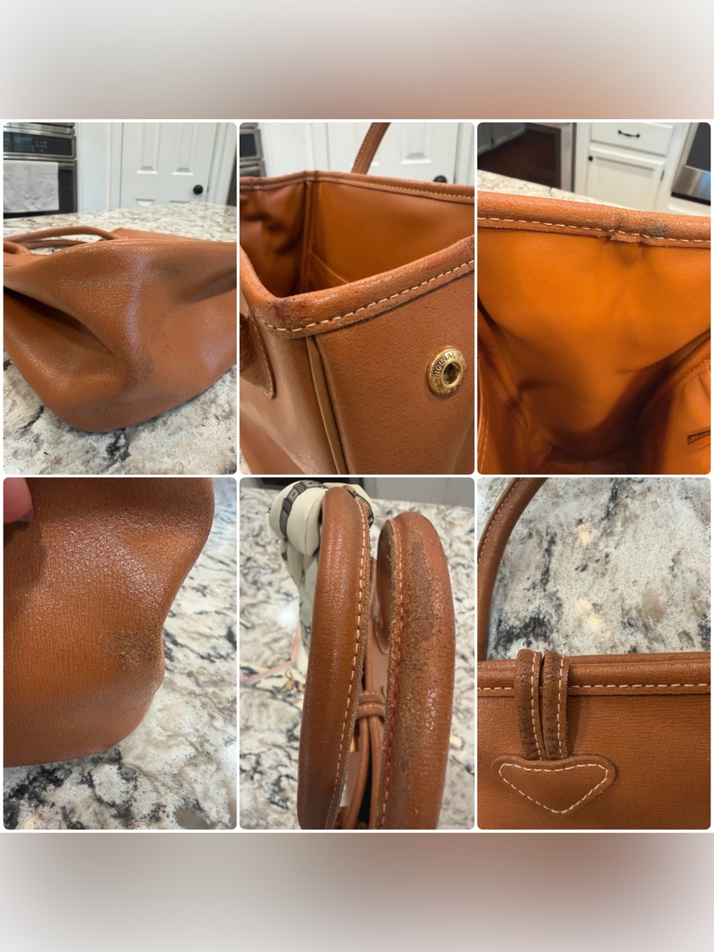 Vintage Longchamp Roseau Leather Handbag – Cognac - Picture 11 of 11